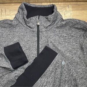 Lululemon Stretch Performance Full Zip Pre Post Jacket Men's L Heathered Black